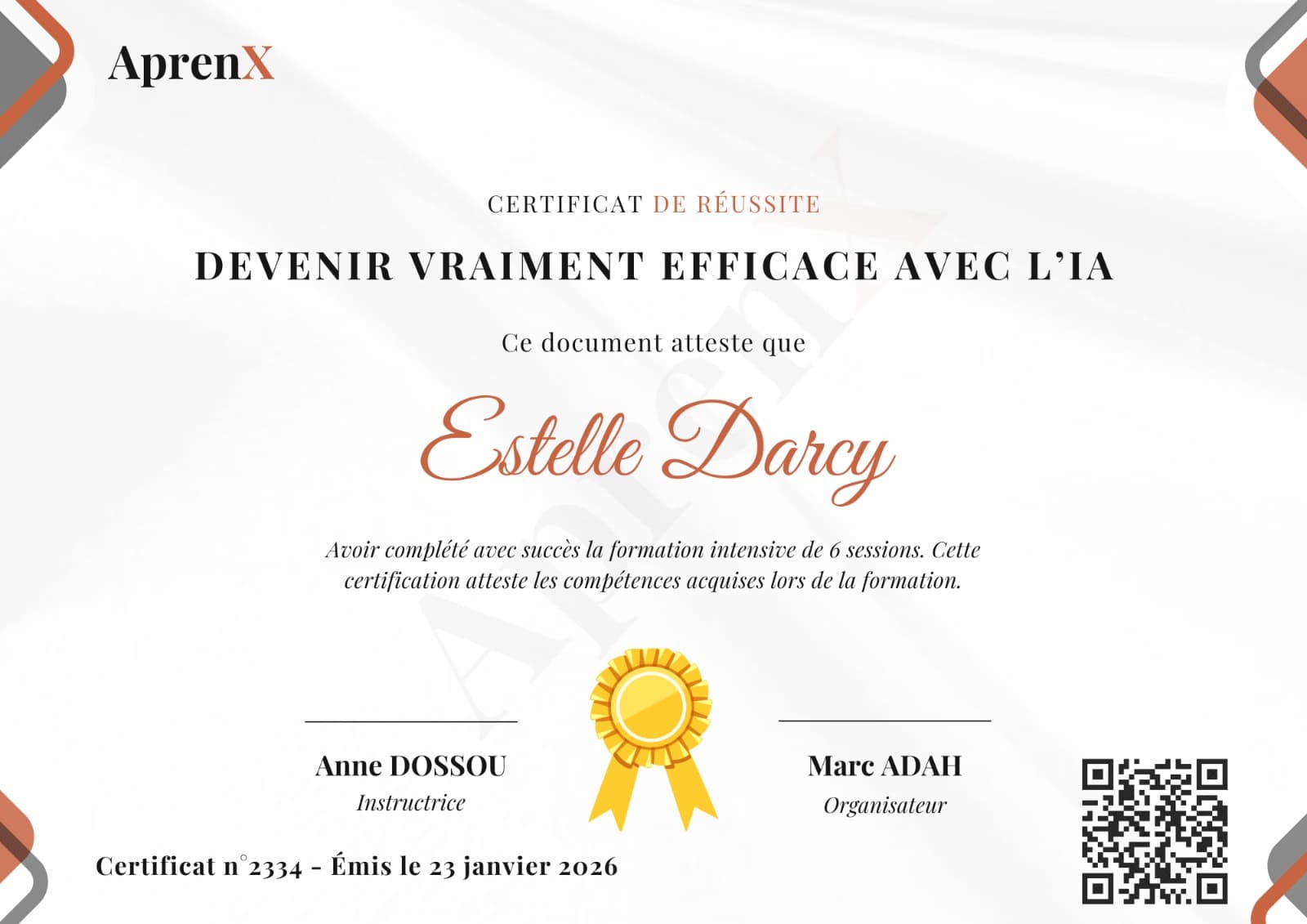 AprenX Certification Template