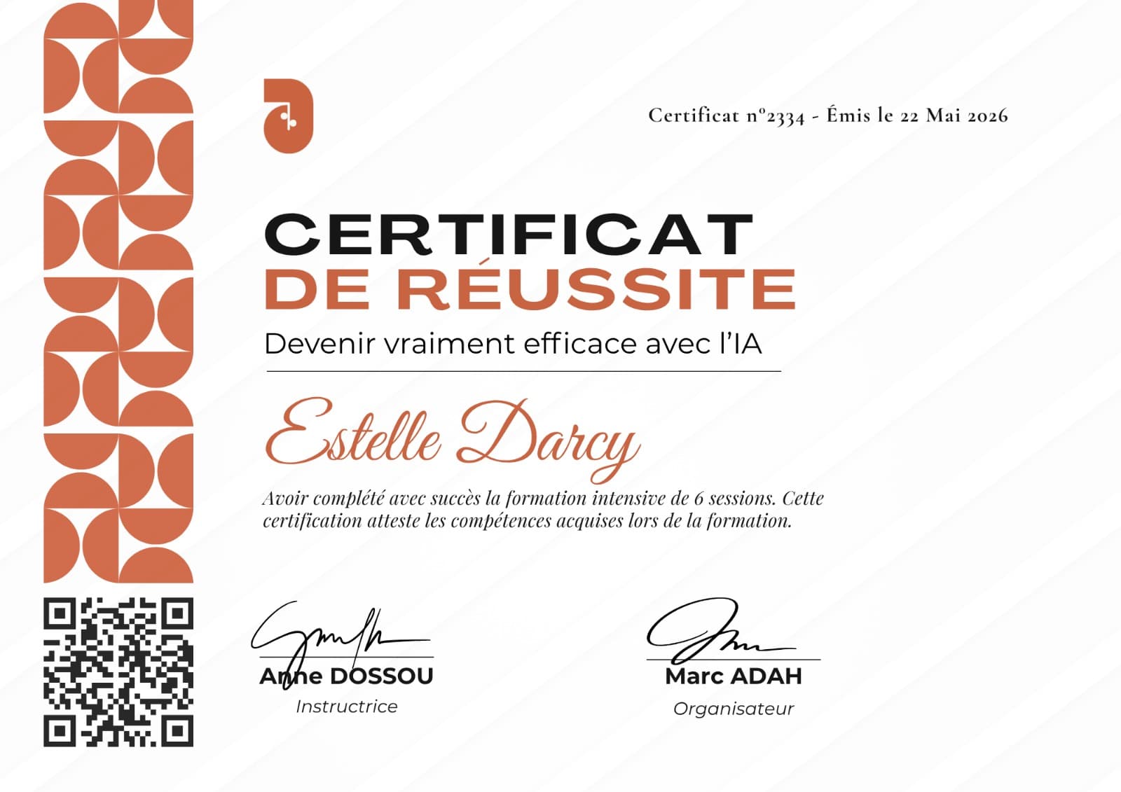 AprenX Certification Template